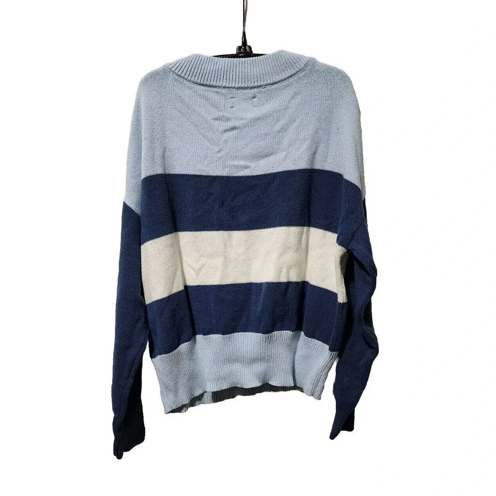 Lucky Brand Sweater Women's Size Large Color Block Knit Pullover Wide Stripe